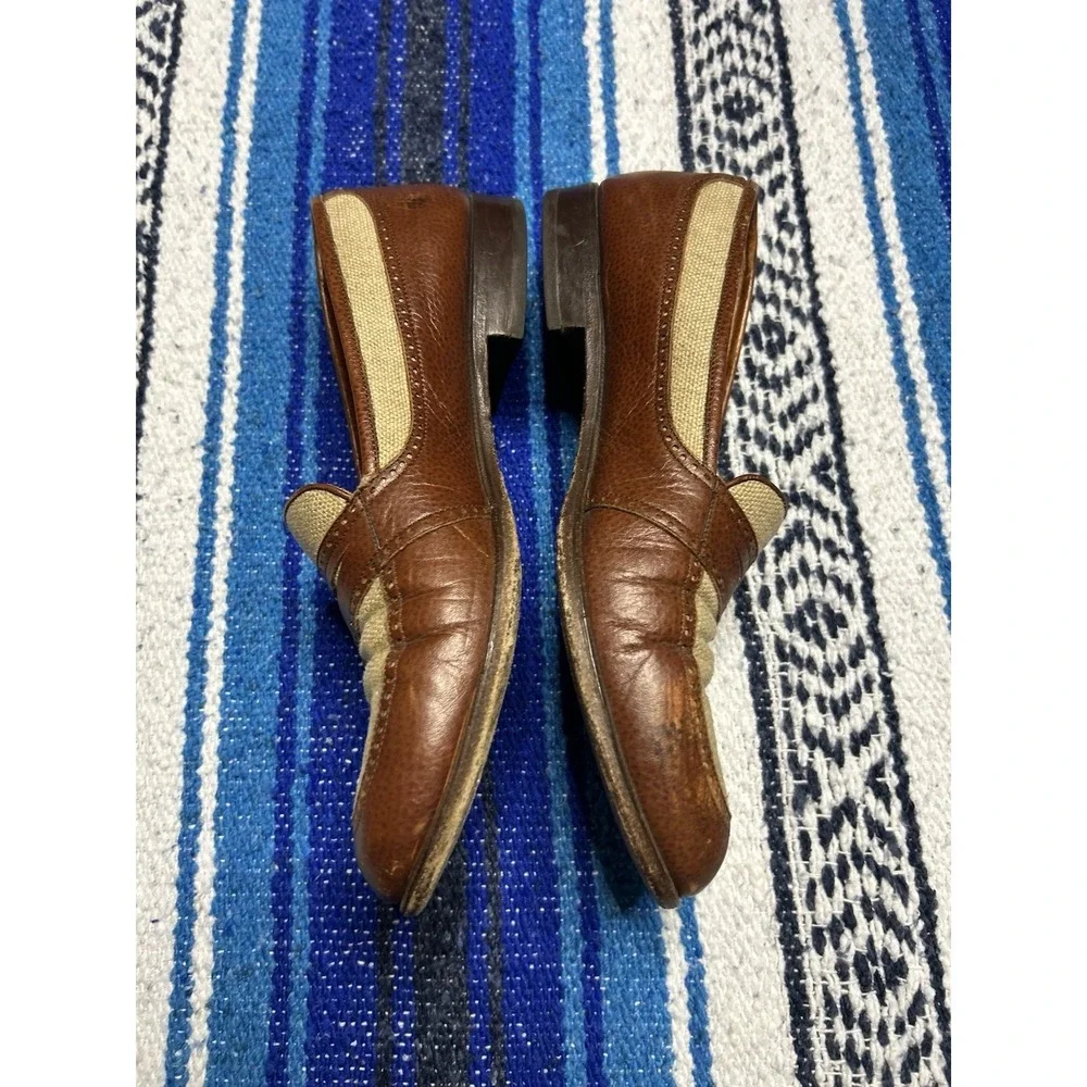 Magnanni for Neiman Marcus Leather Canvas Penny Loafers Men's Size 8